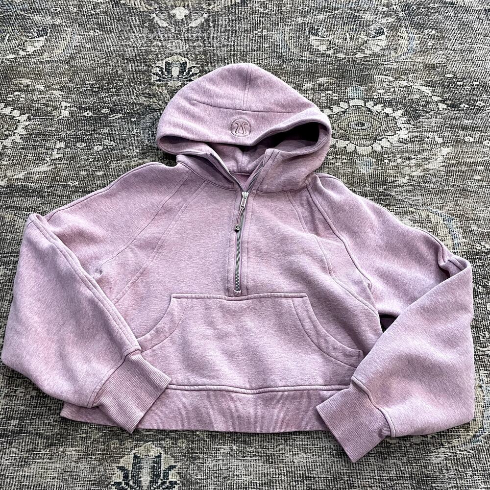 Lululemon Scuba Oversized Half-Zip Hoodie Heathered Pink Taupe Size XS/S